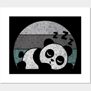 vintage sleeping panda Posters and Art